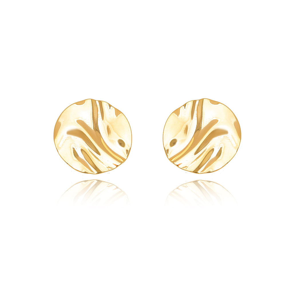 Sienna Textured Disc Stud Earrings