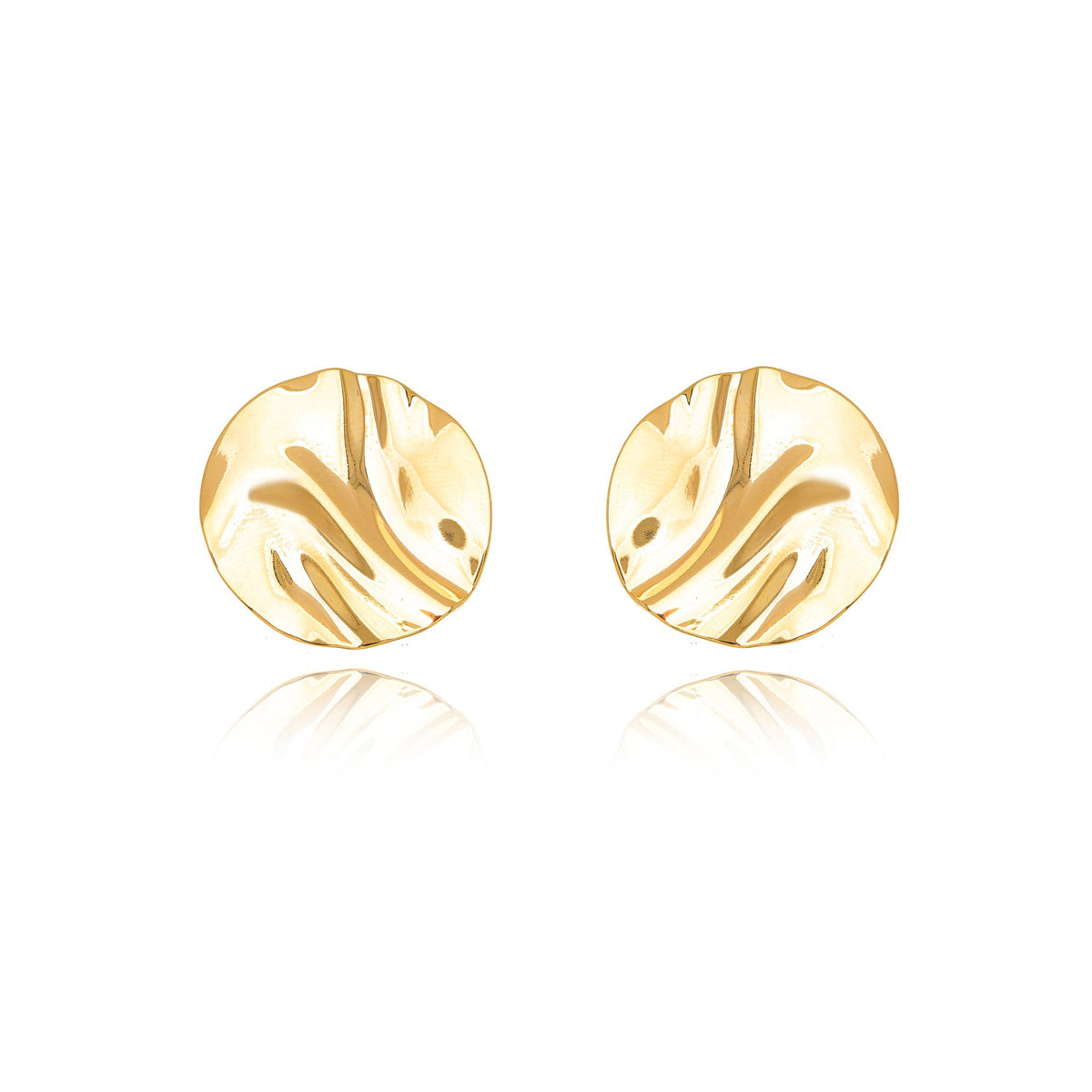 Sienna Textured Disc Stud Earrings