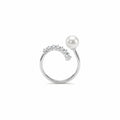 Clara Silver Pearl CZ Ring