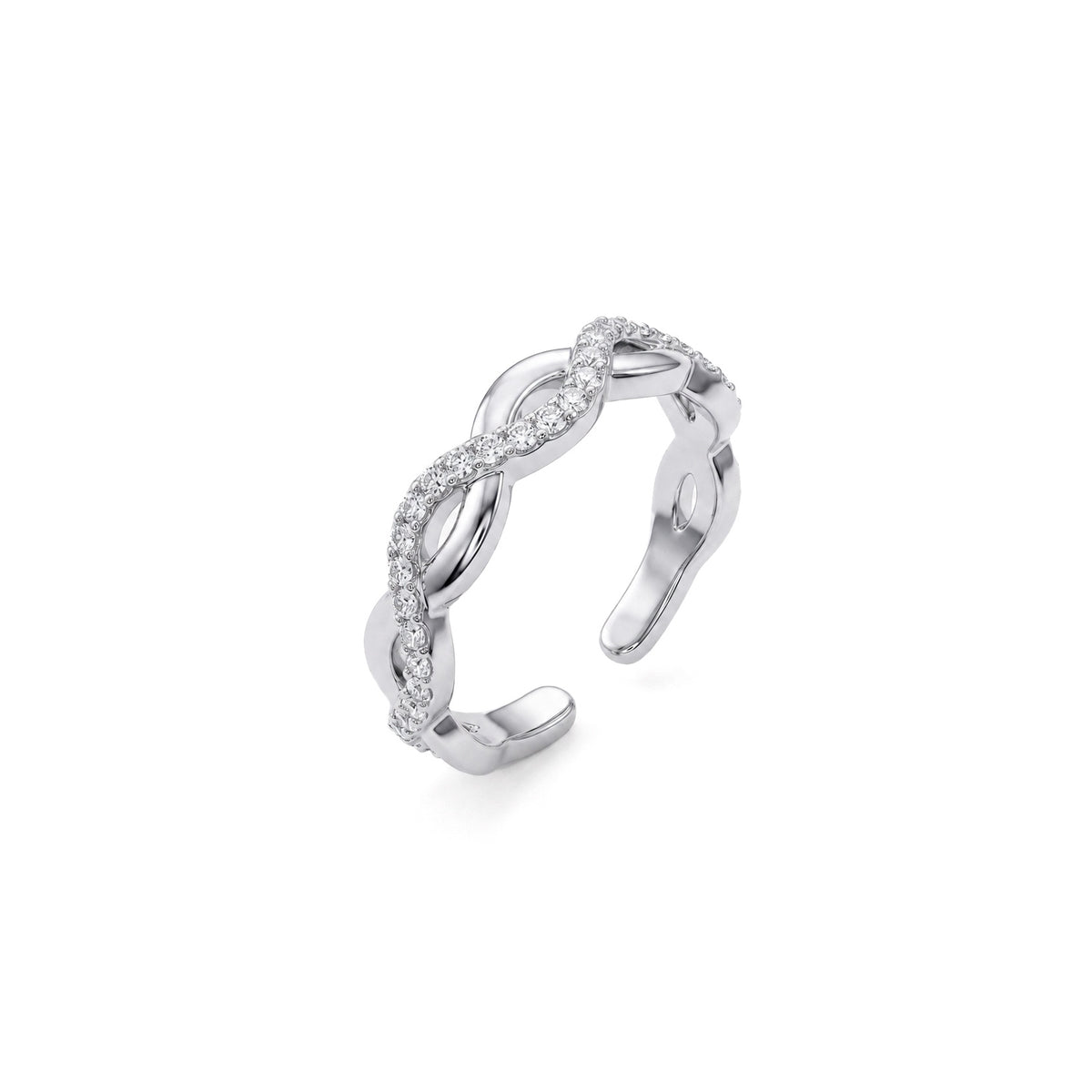 Lumi Rhodium CZ Ring
