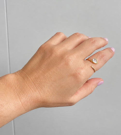 Ayla Crystal Open Ring