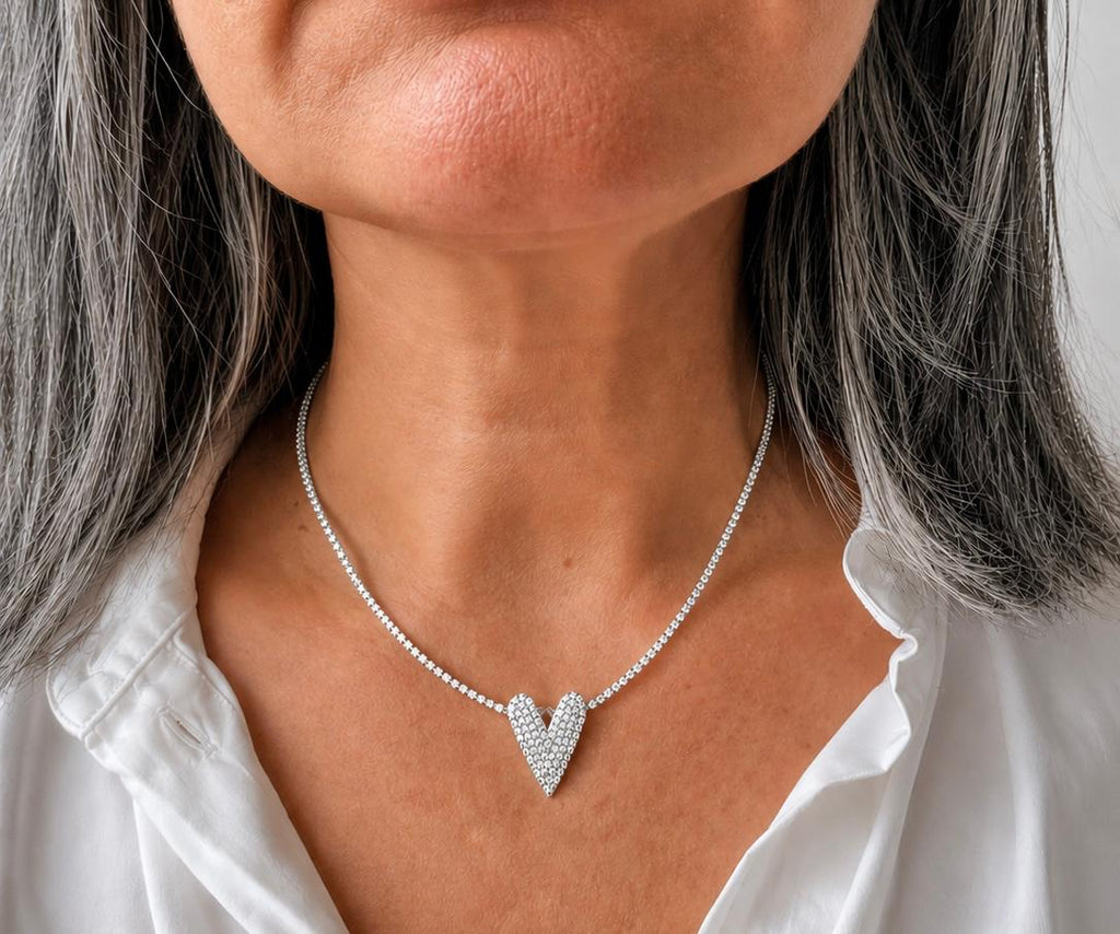 Sorelle Silver Heart Riviera Choker