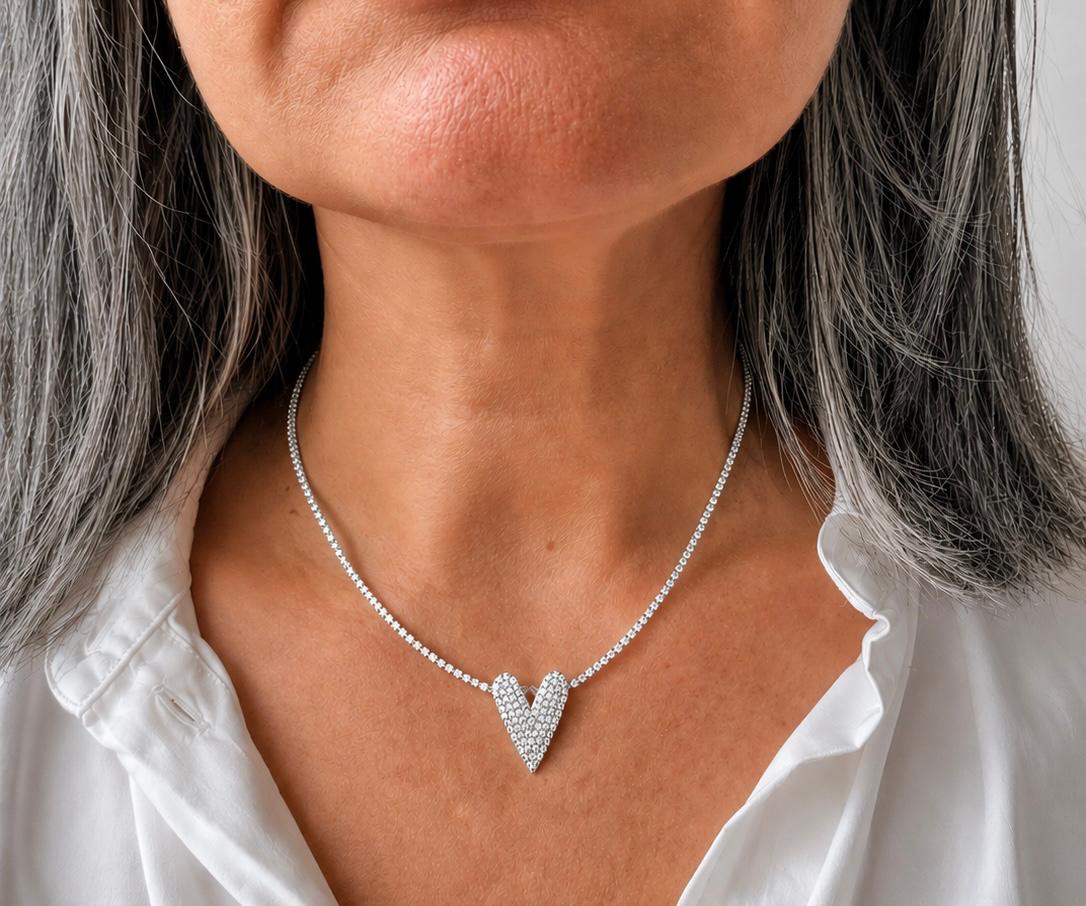 Sorelle Silver Heart Riviera Choker