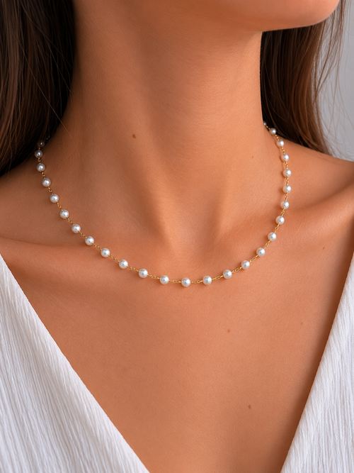 Amélie Pearl Necklace by Safira Jewellery
