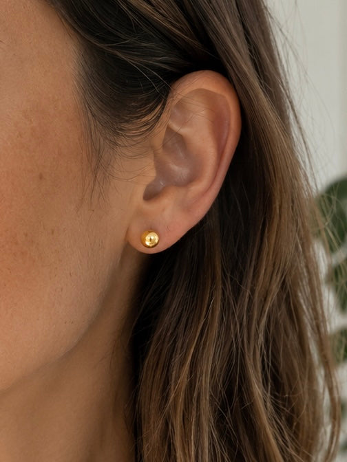 Golden Dot Earrings by Safira Jewellery