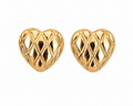 Golden Heart Studs by Safira Jewellery