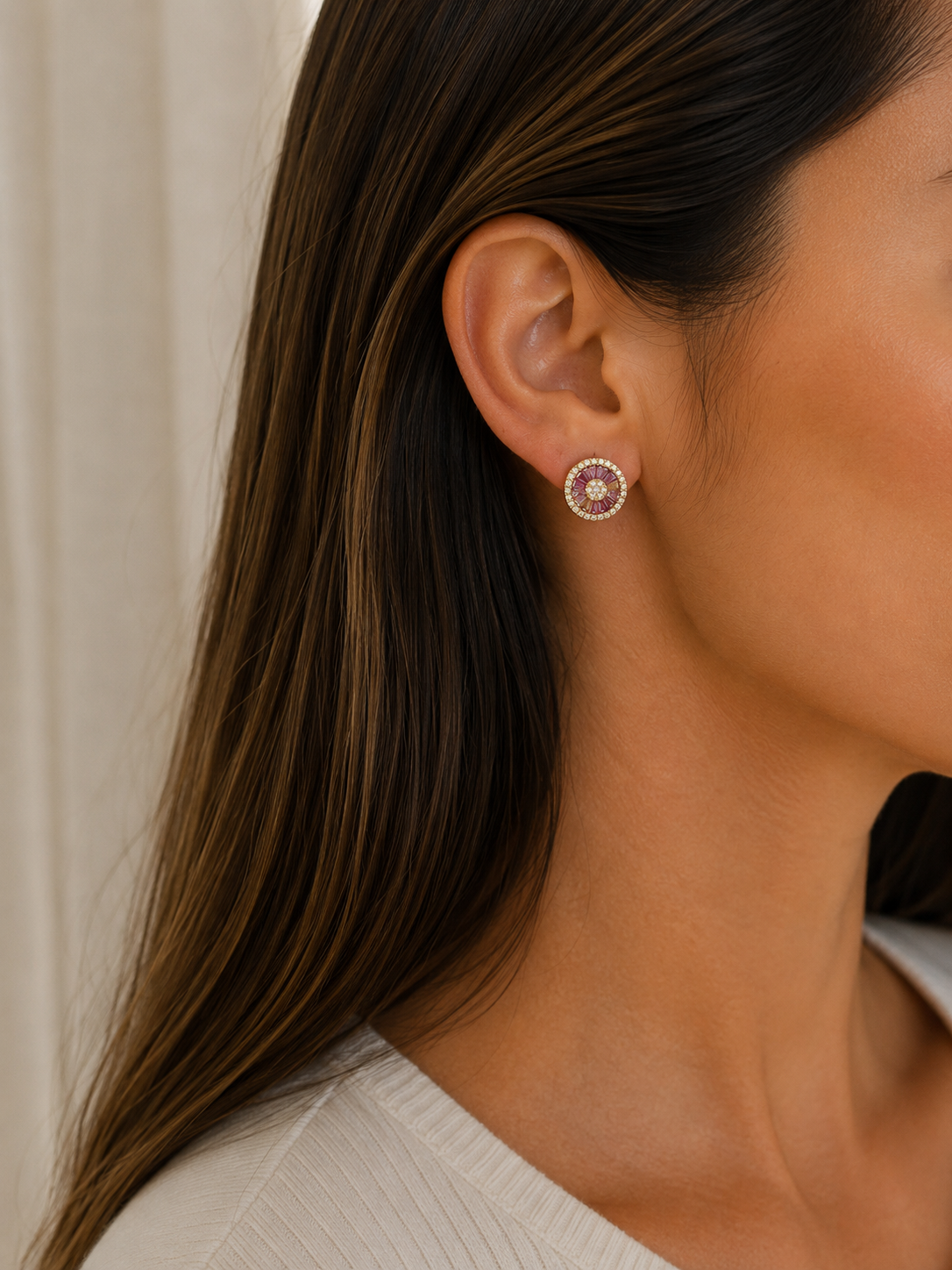 Rosé Bloom Earrings by Safira Jewellery