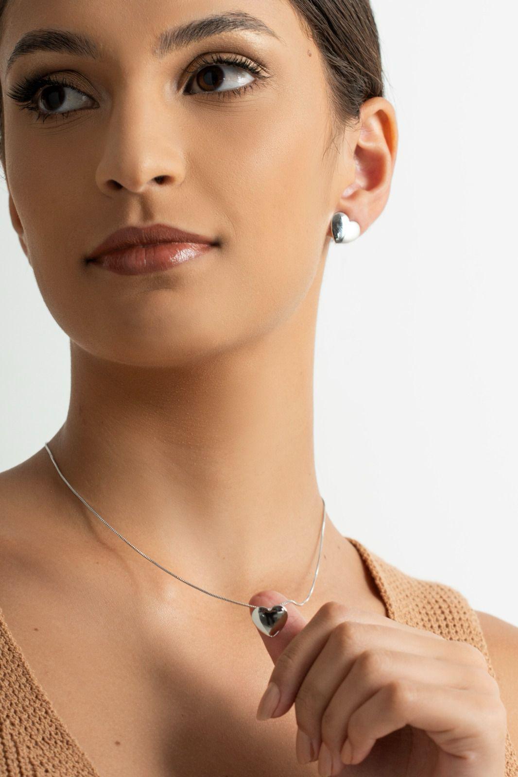 Silver Heart Set by Safira Jewellery