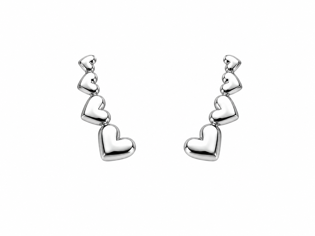 Triple Heart Earring by Safira Jewellery